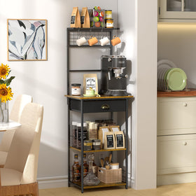 DAOUTIME vintage-design unit adds charm while organizing kitchen essentials.