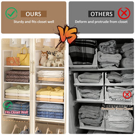 DAOUTIME compact wardrobe rack fits under shelves for easy access.