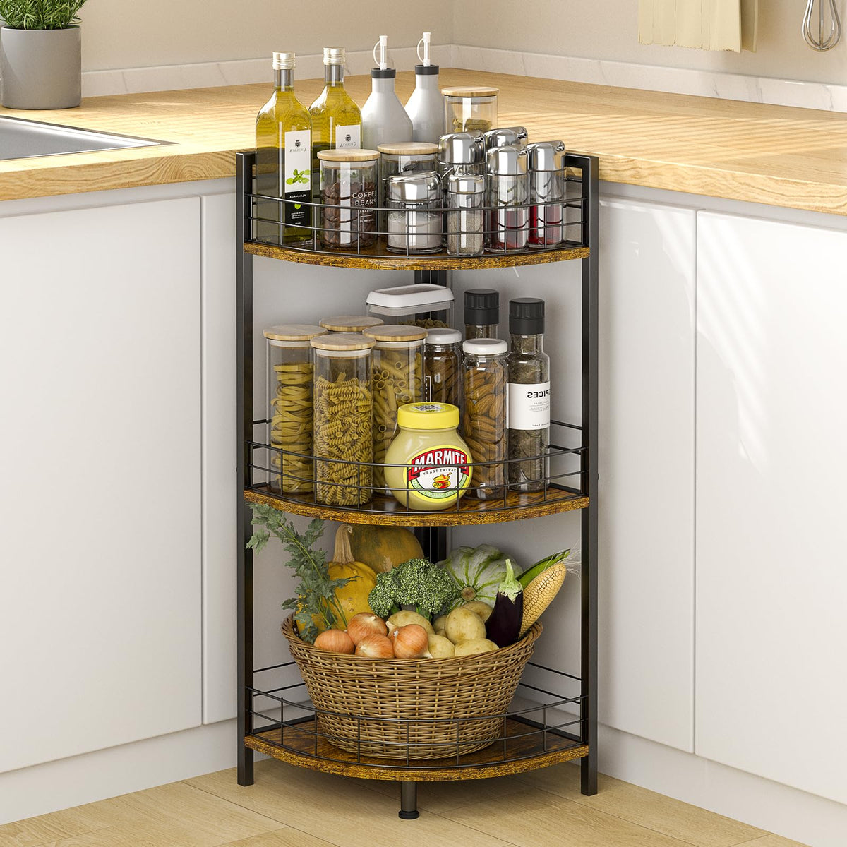 Clear, labeled assembly guide for quick setup of the DAOUTIME shelf