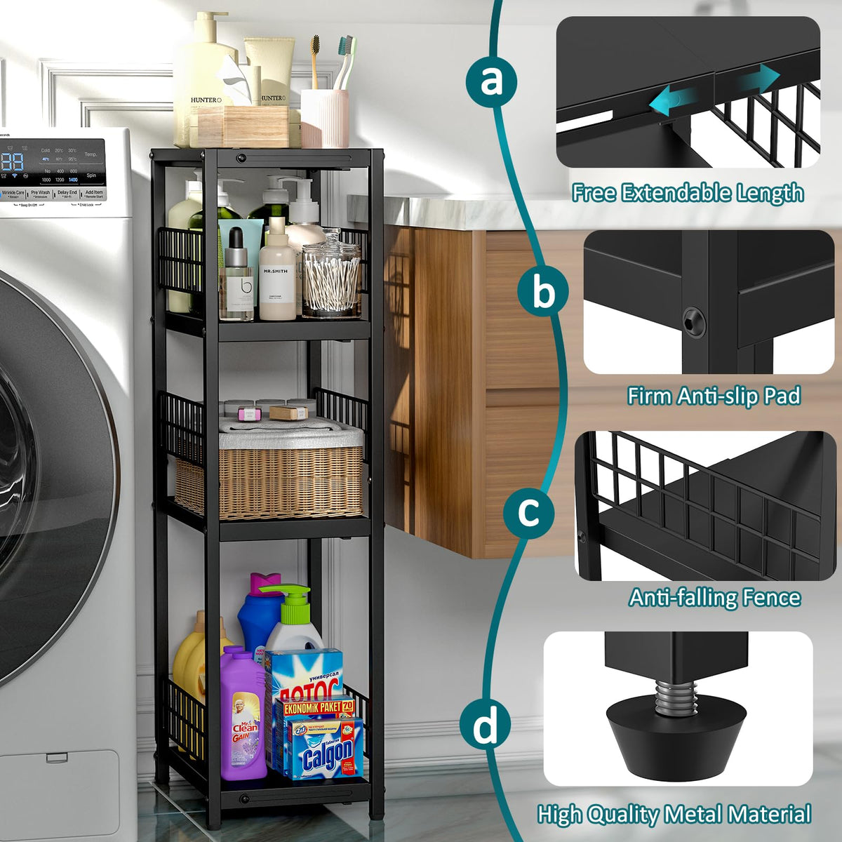 DAOUTIME easy-assembly shelving with included tools for quick setup.