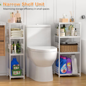 DAOUTIME expandable slim shelf side angle ideal for corner storage.