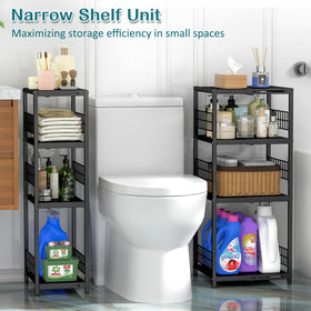 DAOUTIME expandable slim storage shelf with adjustable width, fits varying spaces.