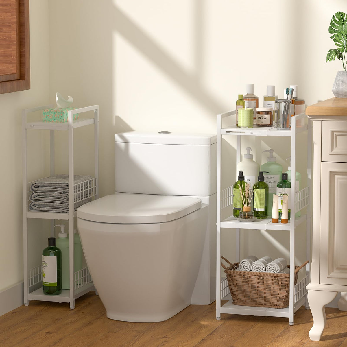 DAOUTIME expandable slim storage shelf is easy to assemble with included tools
