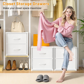 DAOUTIME fabric drawer close-up showing smooth glide and lightweight storage.