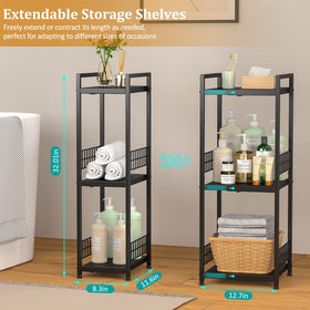 DAOUTIME freestanding shelf with anti-slip feet stabilizes items safely