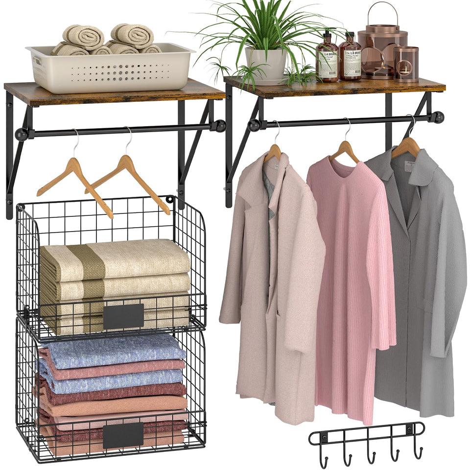 DAOUTIME laundry shelves over washer-dryer setup demonstrating compact organization