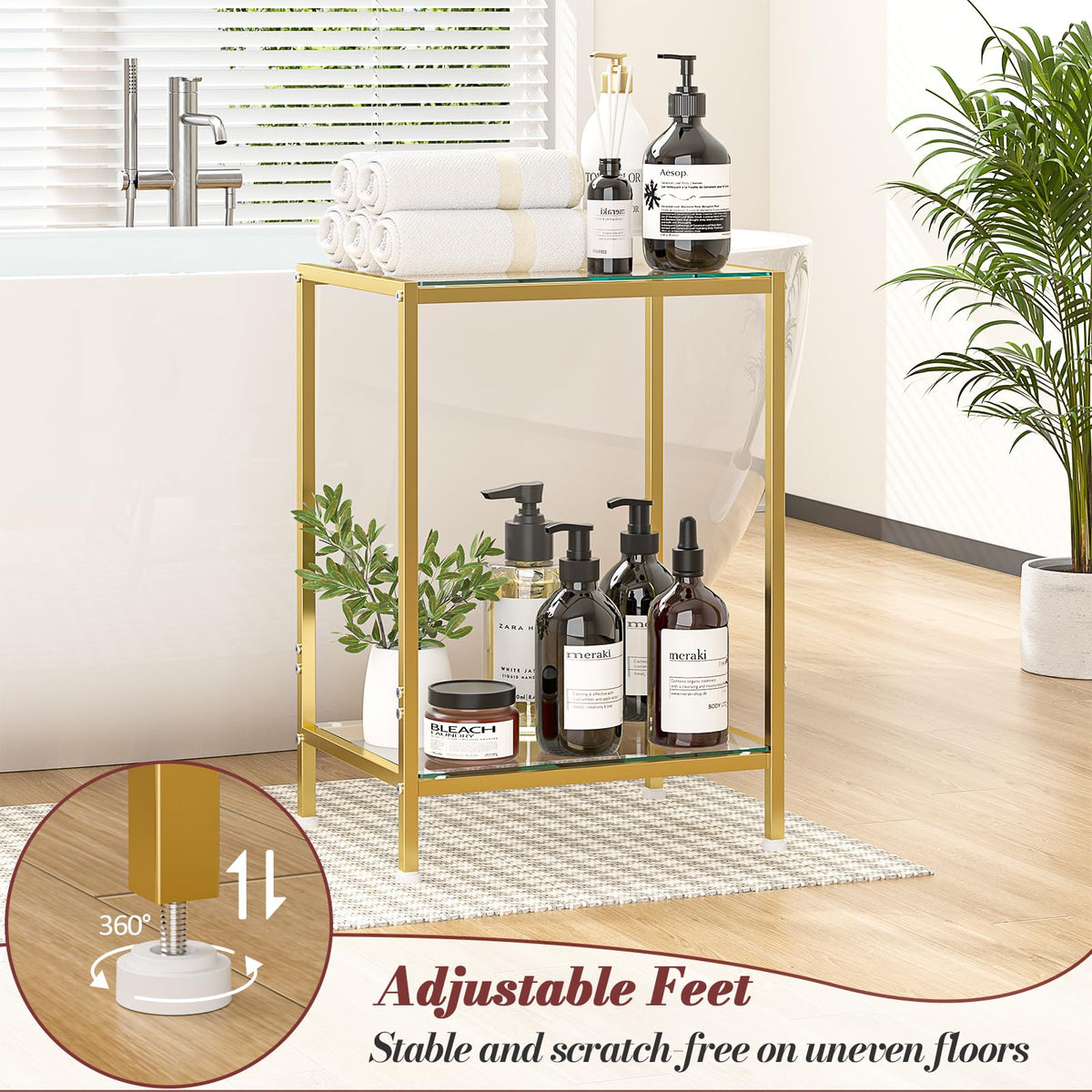 DAOUTIME modern table enhances living room decor with minimal footprint.