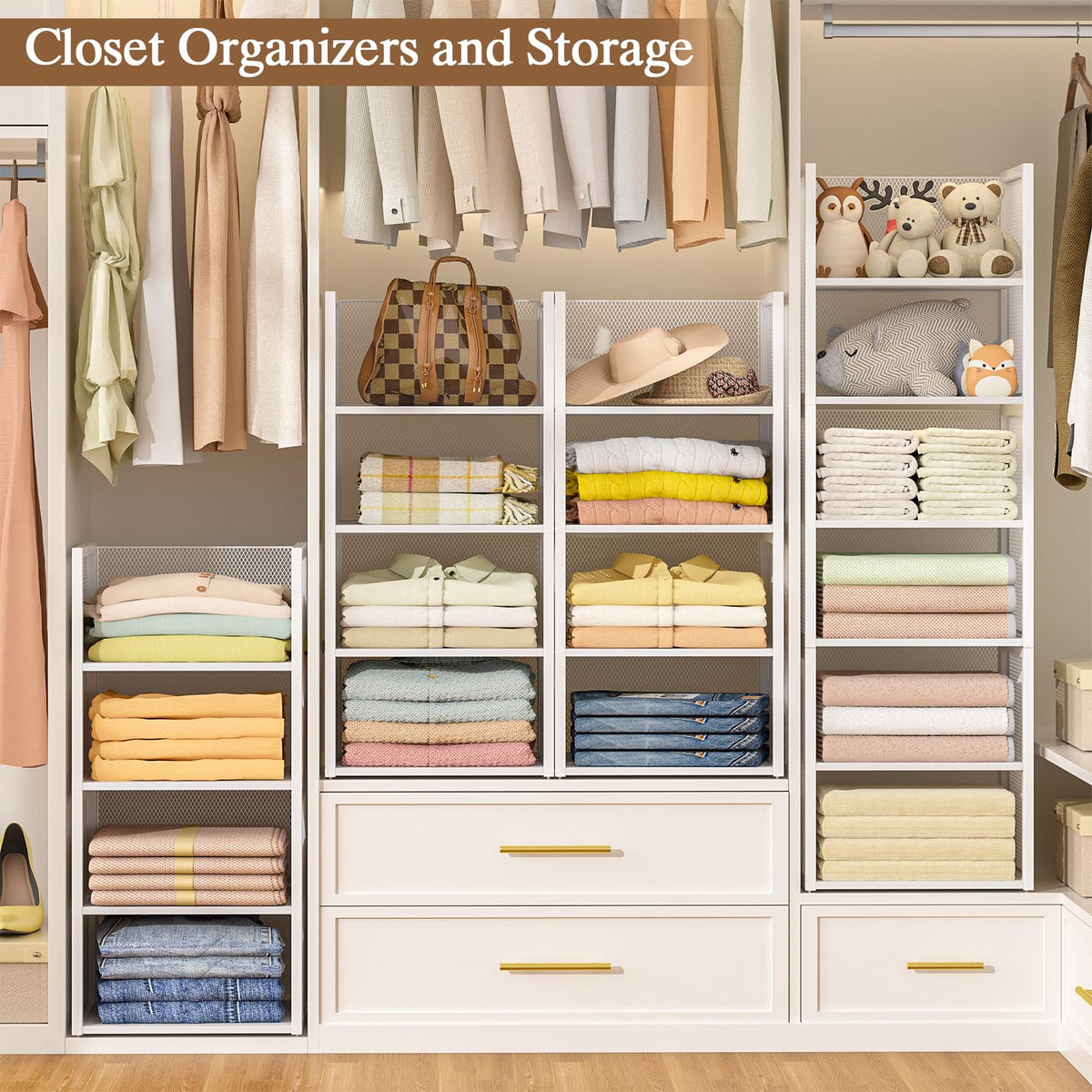 DAOUTIME metal mesh frame provides space-saving closet organization for shoes.