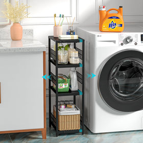 DAOUTIME metal shelving unit, sturdy bathroom and kitchen storage solution.