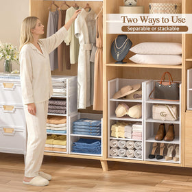DAOUTIME modern white closet organizer complements any decor with clean lines.