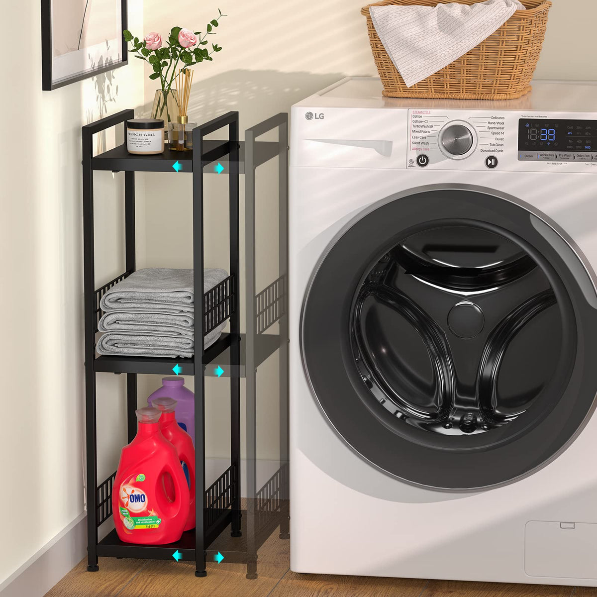 DAOUTIME multi-functional storage shelf helps tidy daily routines