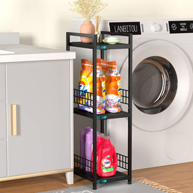 DAOUTIME narrow metal shelf showing easy assembly in kitchen or bathroom