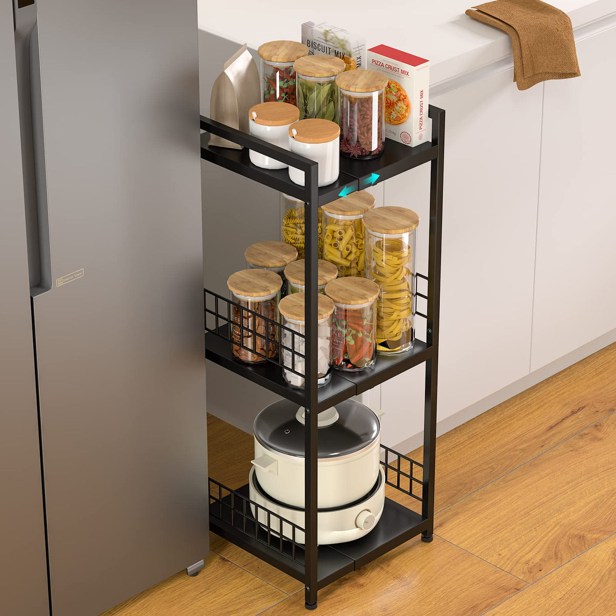 DAOUTIME slim bathroom/kitchen storage fits tight spaces and heights