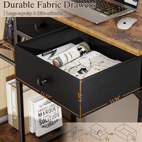 DAOUTIME small desk in a cozy bedroom setup with warm rustic finish