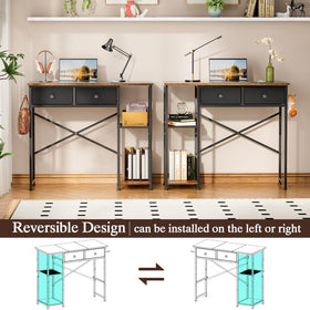 DAOUTIME desk storage shelves mounted on left or right for flexible layout