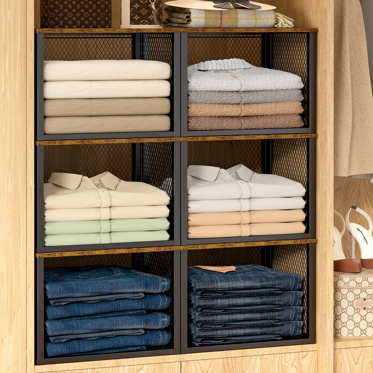 DAOUTIME stackable design saves space in small rooms.