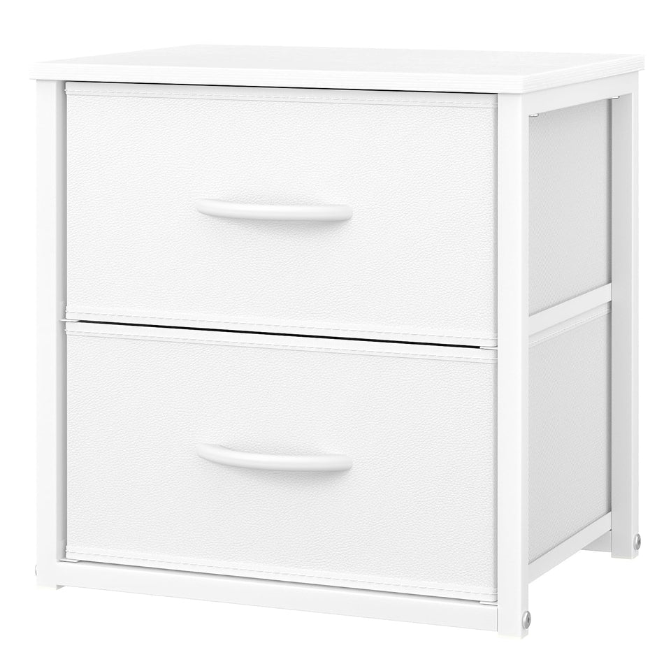 DAOUTIME stackable drawers with wooden top in white for tidy closet organization