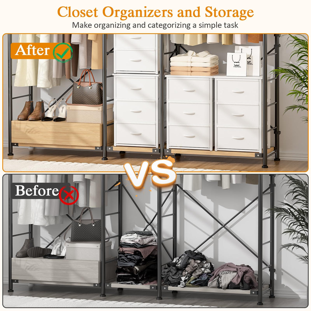 DAOUTIME under-bed storage use as slim cabinet for extra space