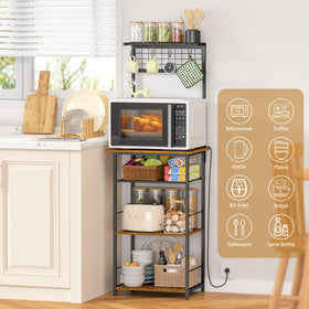 DAOUTIME vintage design blends wood and metal for a warm, stylish kitchen focal point