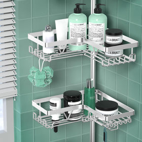 DAOYA caddy baskets with built-in soap trays keep items organized.