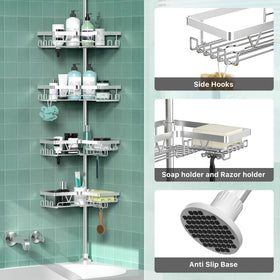 DAOYA Shower Caddy corner design maximizes small bathrooms with efficient storage.