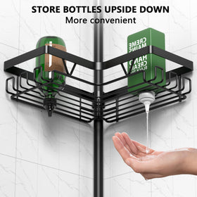 DAOYA shower caddy edge hooks design enables hanging razors and loofahs for easy access.