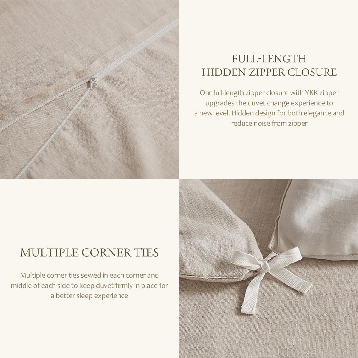 DAPU corner ties secure the insert for a tidy settled look.