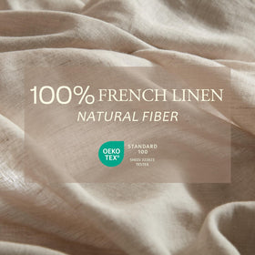 DAPU natural linen texture closeup showing breathable fibers for cooler sleep.