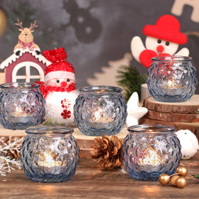 Gift-ready blue votive set by DARJEN for celebrations and events.