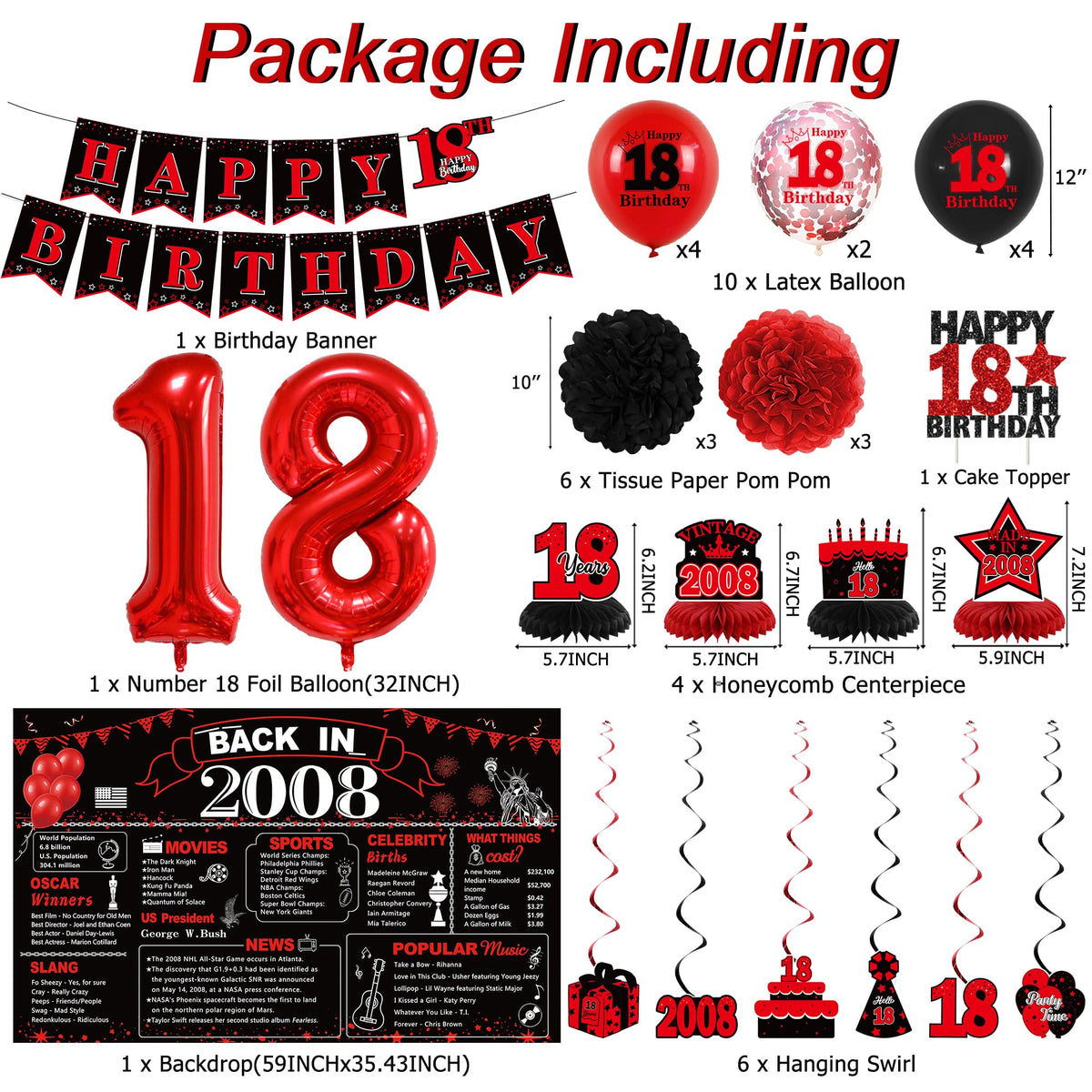 DARUNAXY 18-number foil balloon draws attention to the milestone celebration