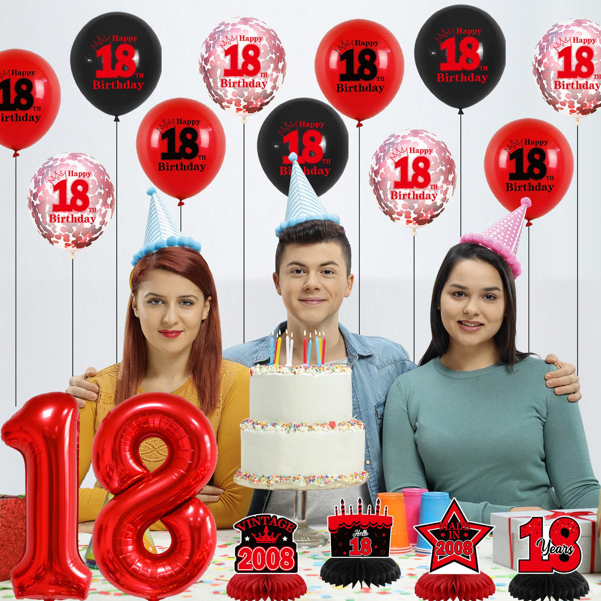 DARUNAXY 18th birthday cake topper adds a polished finishing touch