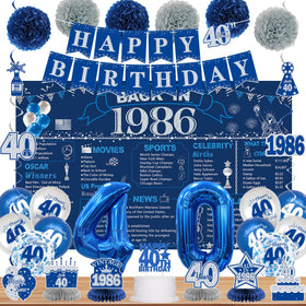 DARUNAXY Back in 1986 banner for photo-worthy 40th party backdrops.