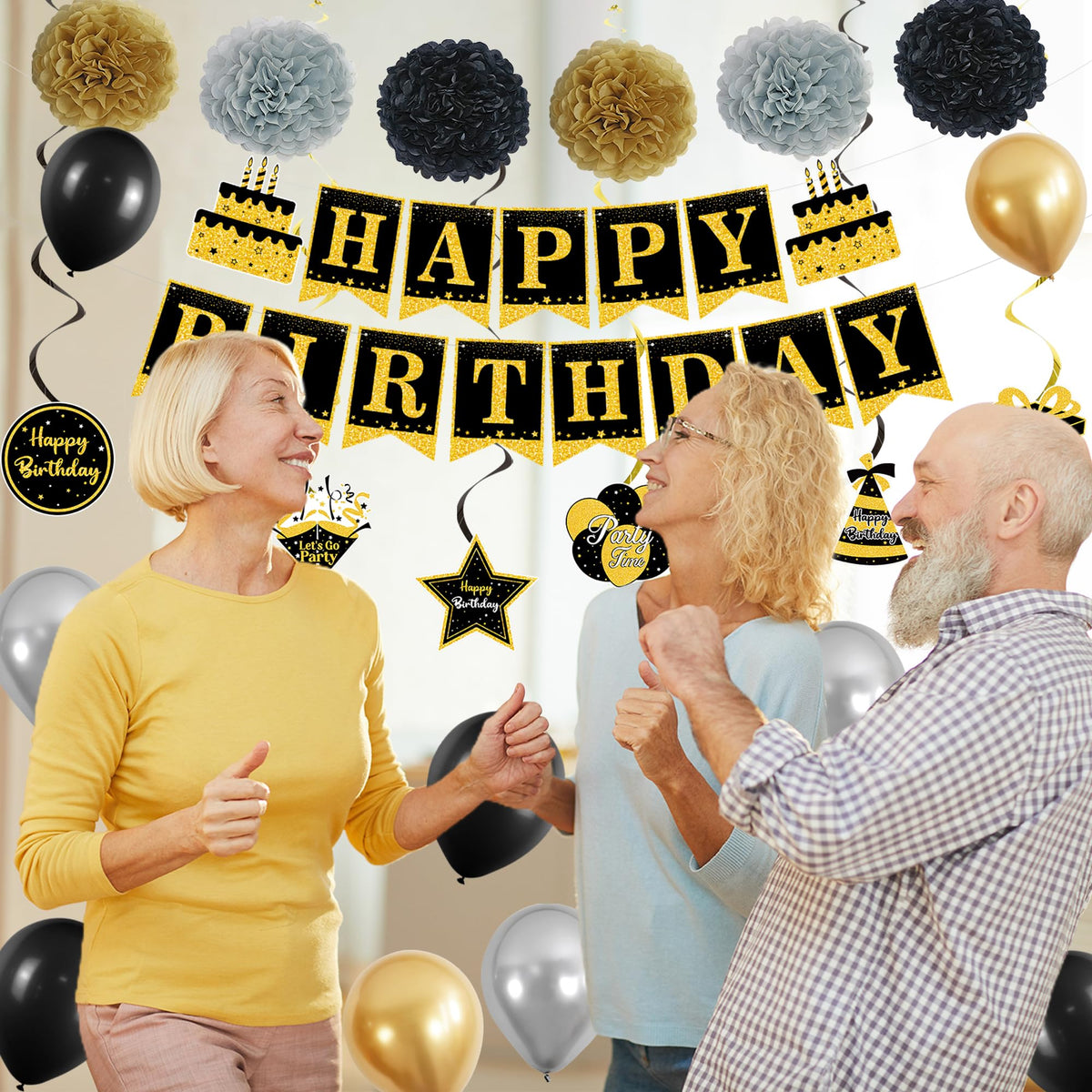 DARUNAXY birthday cupcake toppers add stylish pattern accents.
