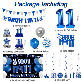 DARUNAXY blue 11-number foil balloon adds milestone flair.