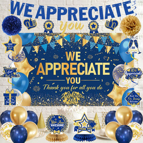 DARUNAXY blue and gold balloons create a festive, cohesive look.