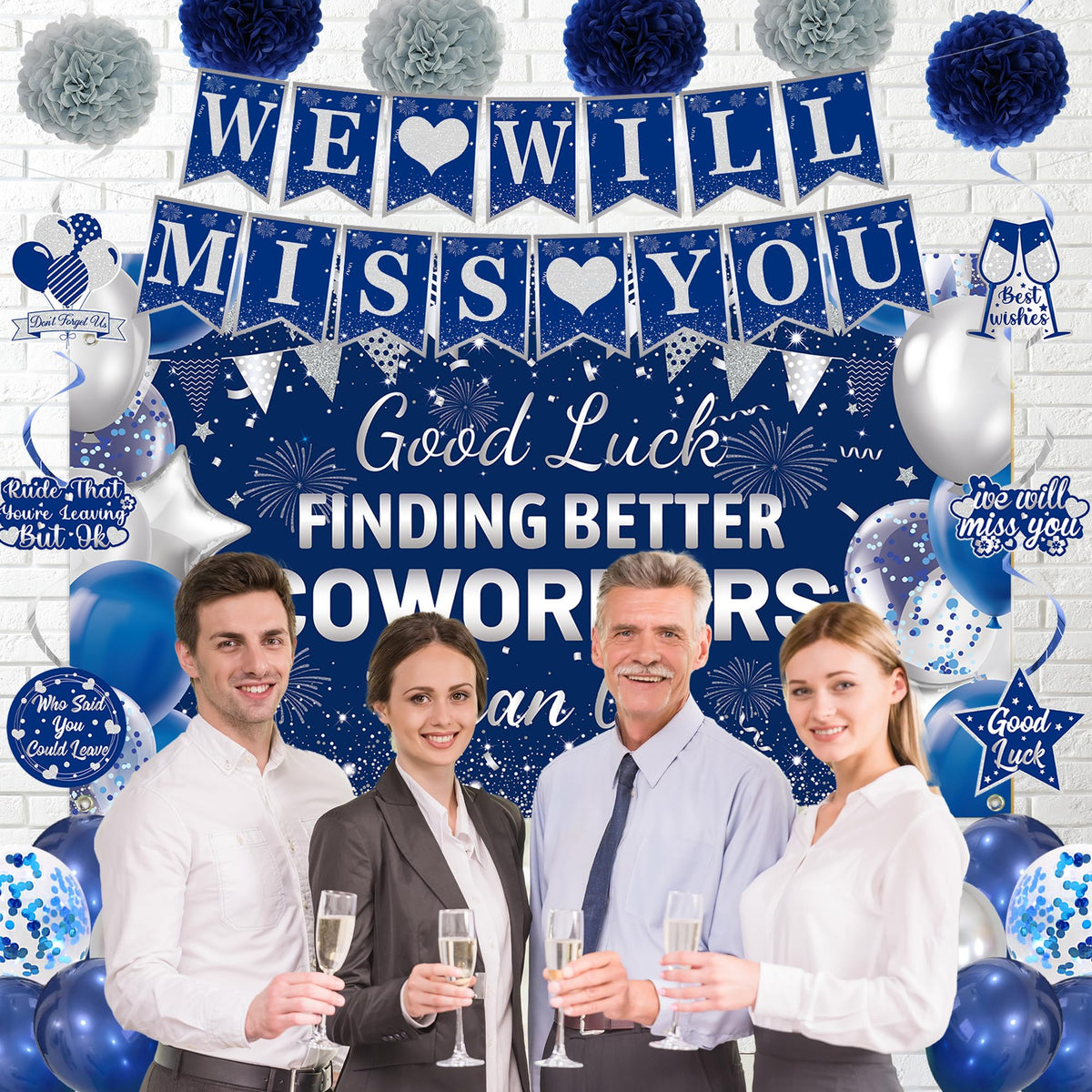 DARUNAXY blue-silver coworker hanging swirls offer decorative movement.
