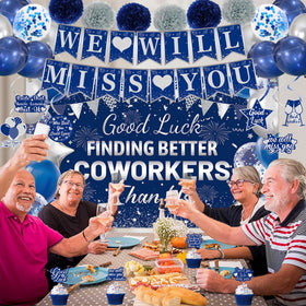 DARUNAXY blue-silver party decorations kit creates instant centerpiece-ready setups.