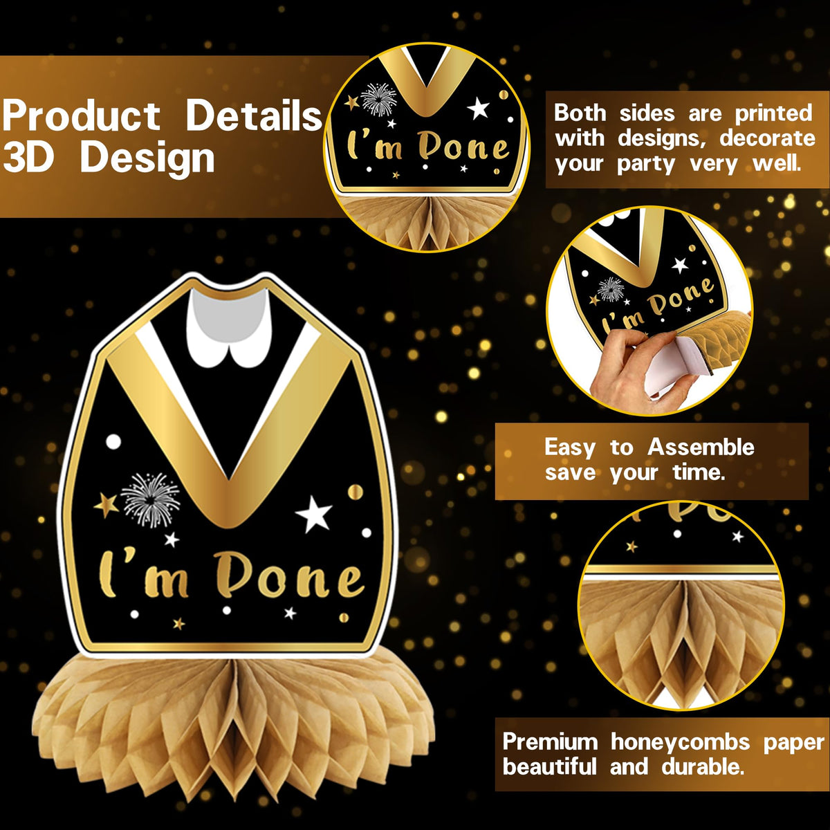 DARUNAXY CONGRAT GRAD glitter banner boosts party ambiance