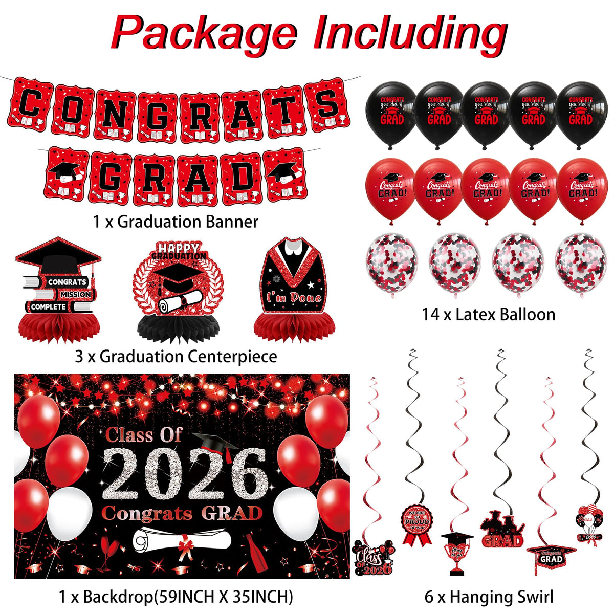 DARUNAXY Grad balloon set for festive color contrast.