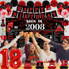 DARUNAXY Glitter banner reads Happy 18th Birthday for focal cheer