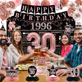 DARUNAXY Happy 30th Birthday glitter banner enhances the party ambiance