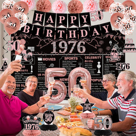 DARUNAXY happy 50th birthday glitter banner for signage
