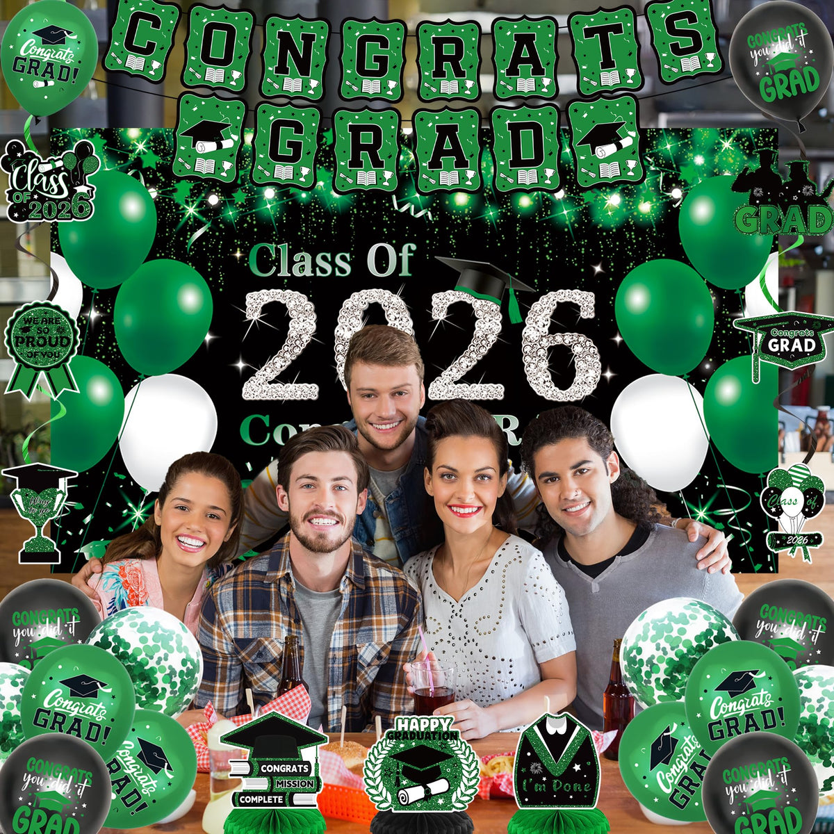 DARUNAXY Polyester banner is durable, lightweight, and reusable for future celebrations