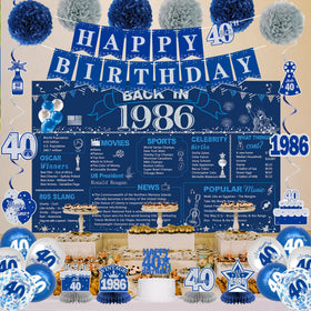 DARUNAXY Vintage 1986 honeycomb centerpieces add dimensional party accents.
