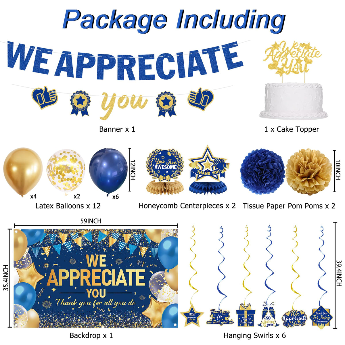DARUNAXY glitter WE APPRECIATE YOU banner adds sparkle to events.