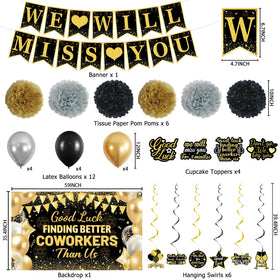 DARUNAXY we-will-miss-you glitter banner adds festive sparkle to farewell parties