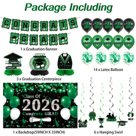 DARUNAXY You Did It balloons in green and black elevate décor and photos