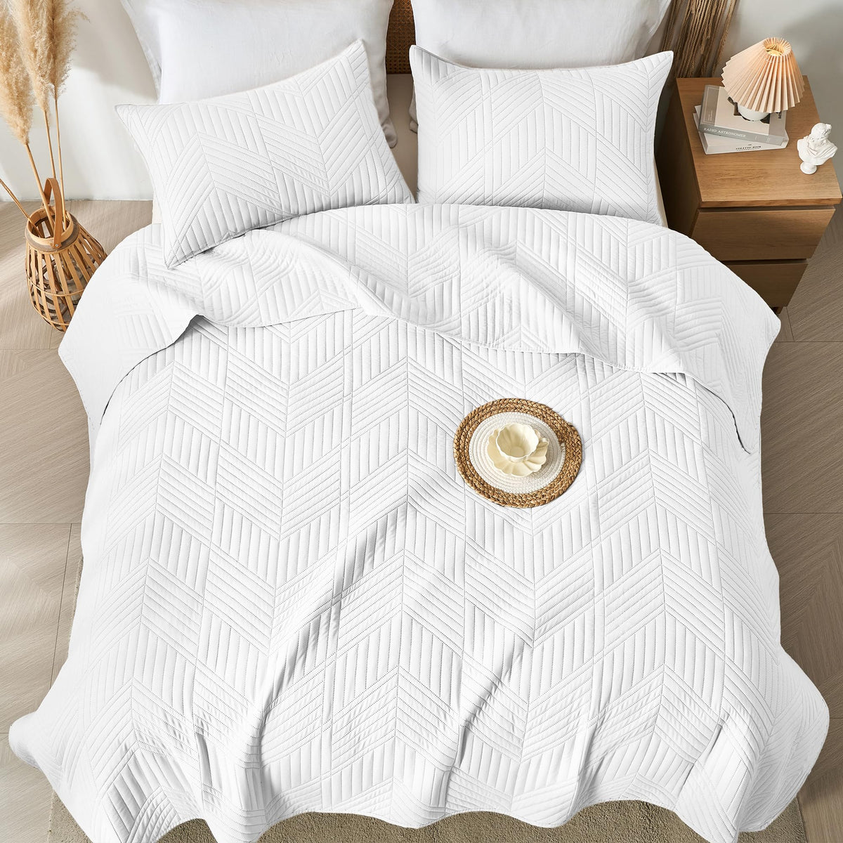 Davulos King Quilt creates a light, breathable layer for all seasons.