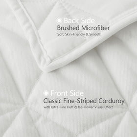 DAWNDIOR quilt back features soft microfiber for skin-friendly comfort.