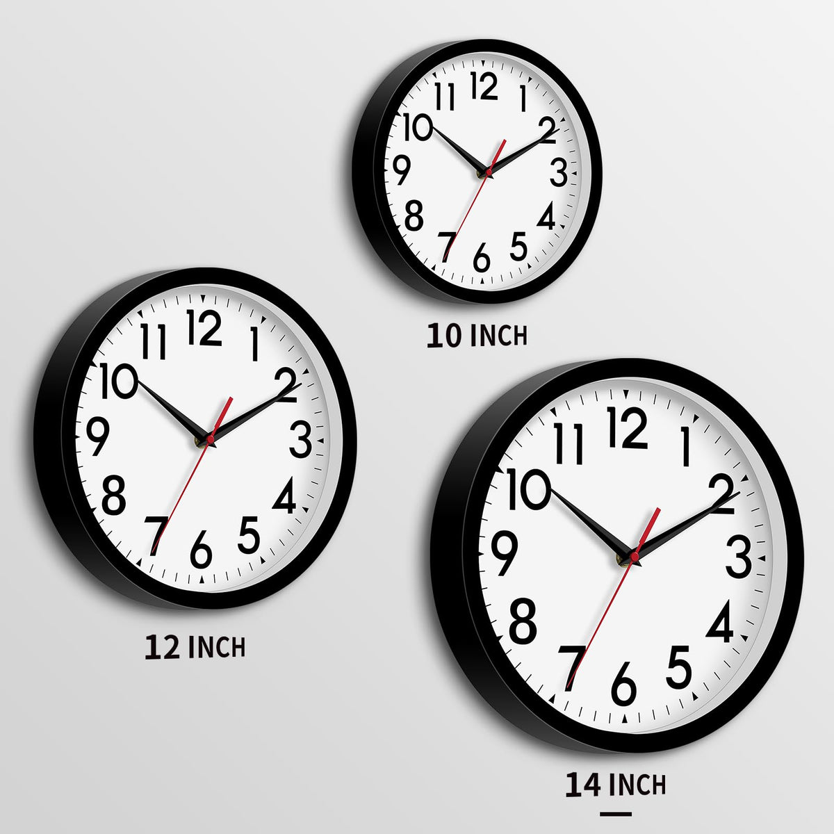 DAXSMY 14inch wall clock shows large numbers for quick time checks